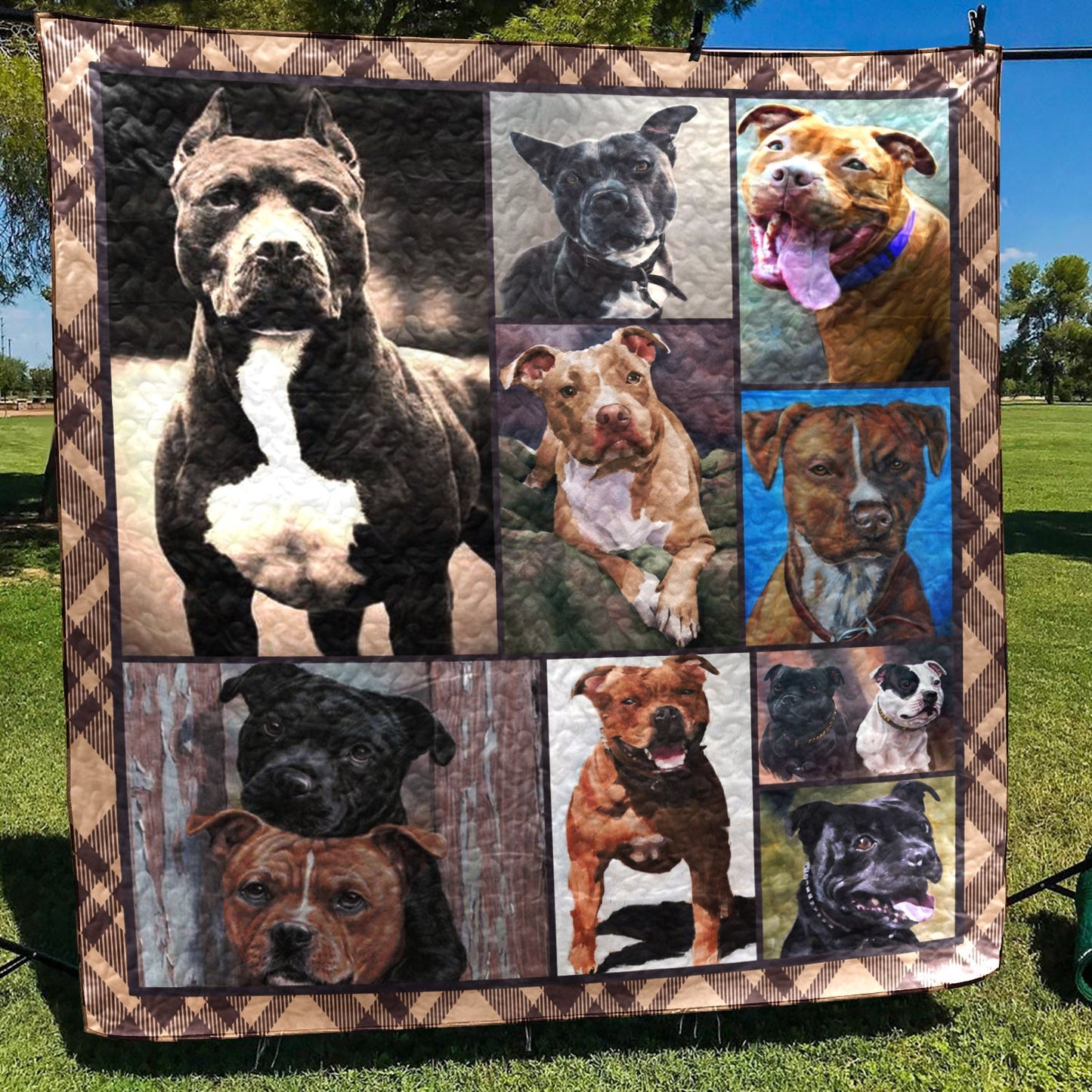 American Pit Bull Terrier Dog D8009 Quilt Blanket