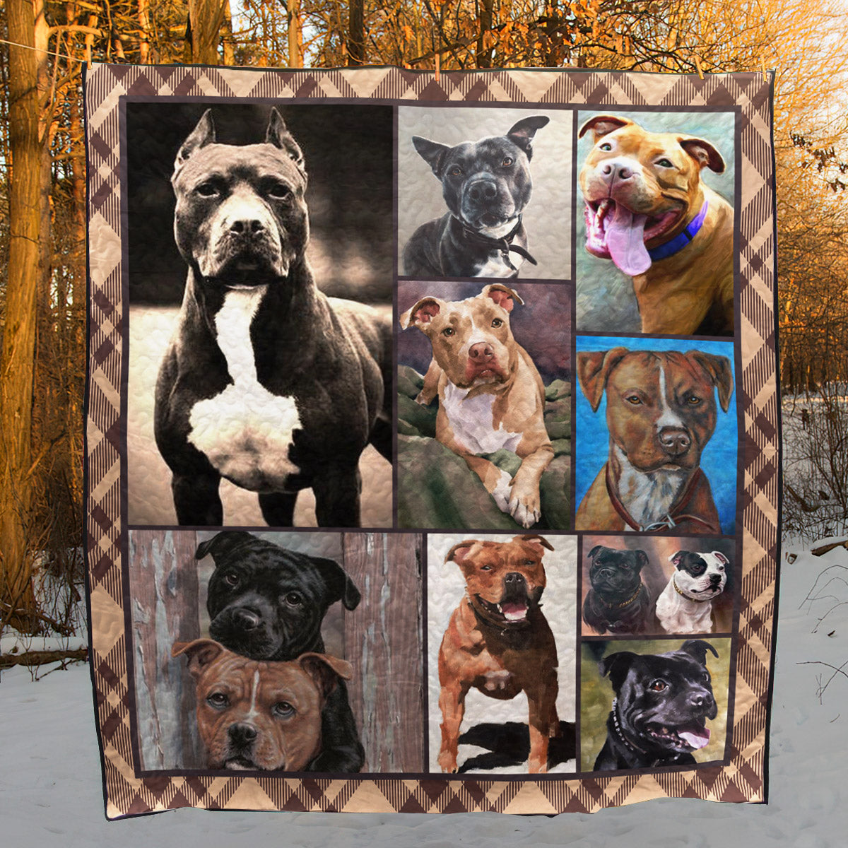 American Pit Bull Terrier Dog D8009 Quilt Blanket