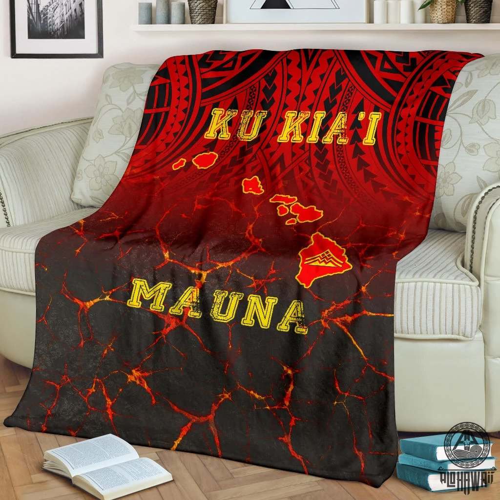 Protect Mauna Kea Map CLA25100753F Sherpa Fleece Blanket