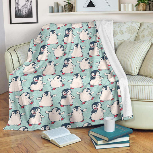 Cute Penguin pattern CLA2810327F Sherpa Fleece Blanket