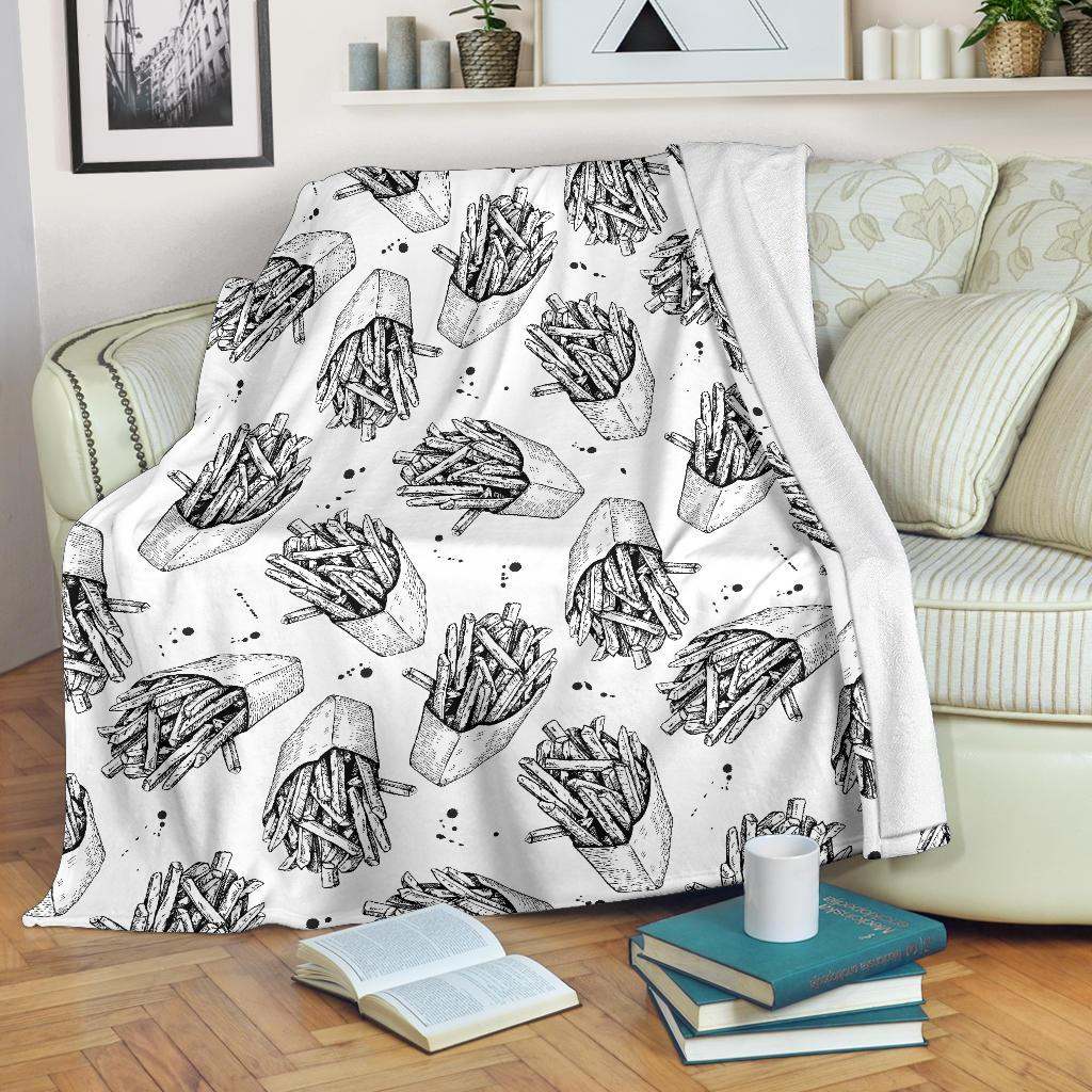 Hand drawn french fries pattern CLA2810697F Sherpa Fleece Blanket