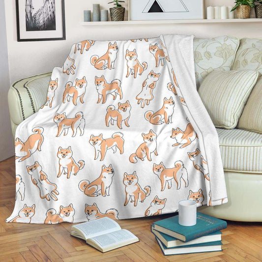 shiba inu dog pattern CLA2810457F Sherpa Fleece Blanket