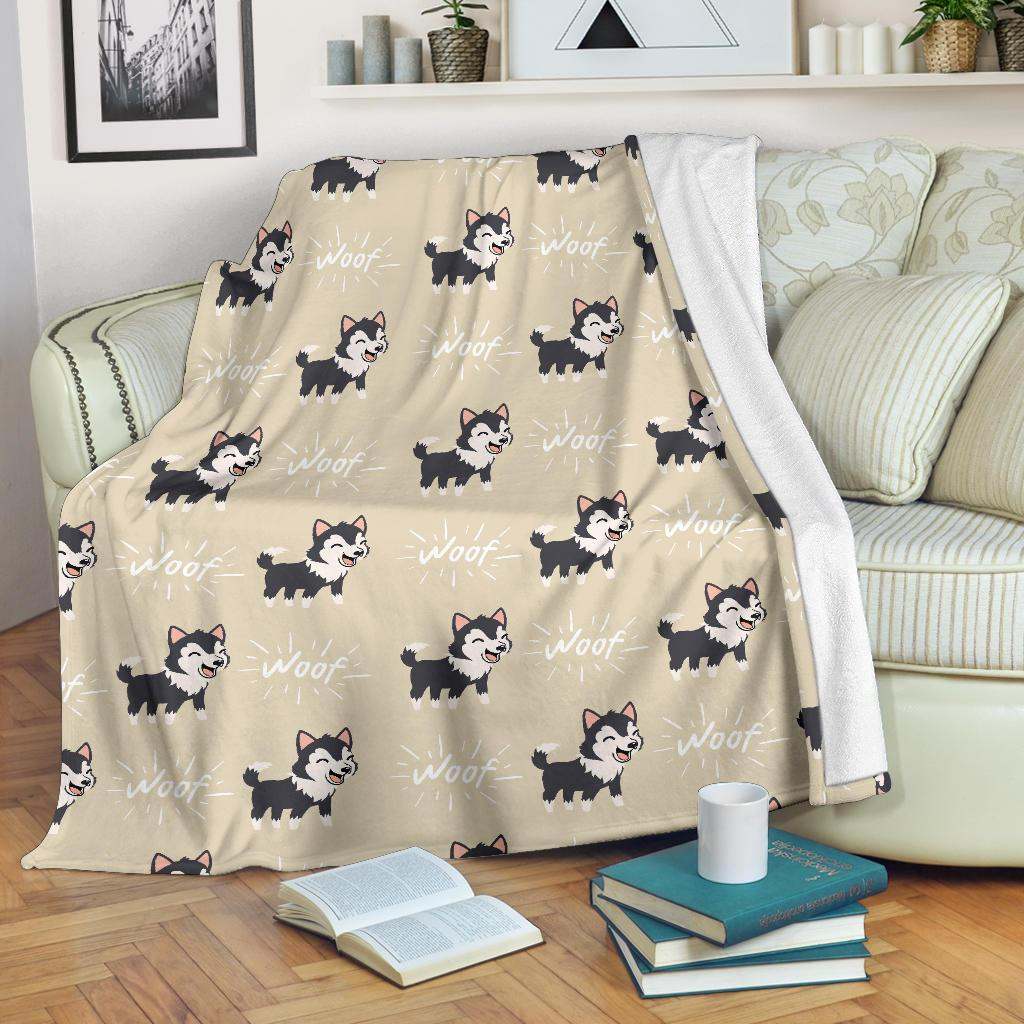 Cute Siberian Husky CLA2810354F Sherpa Fleece Blanket