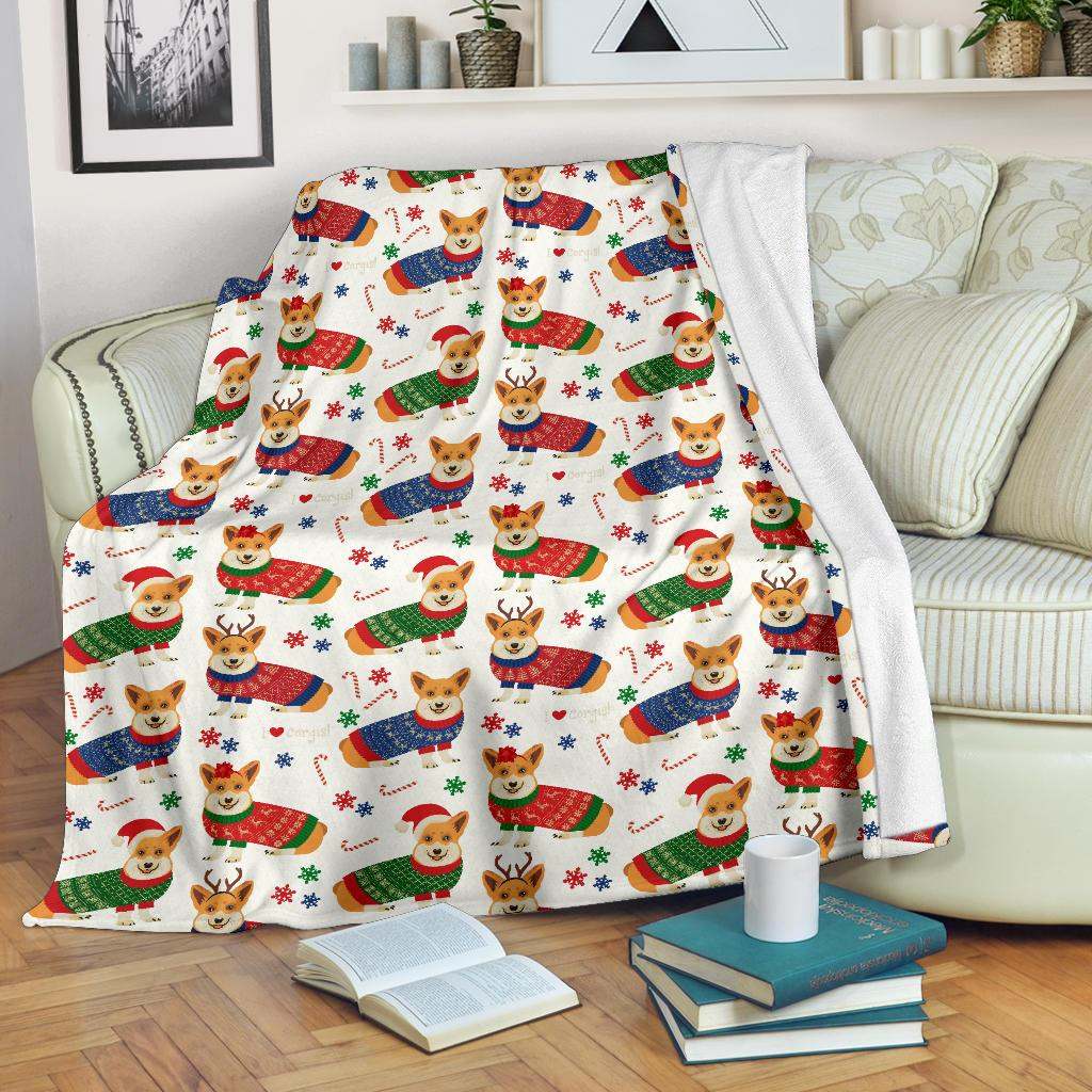 Corgi Christmas Pattern CLA2810569F Sherpa Fleece Blanket