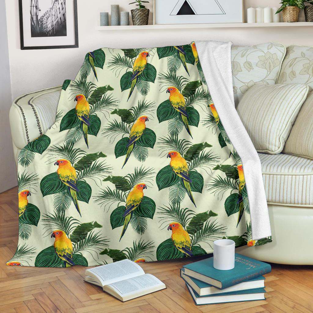 Beautiful parrot palm leaves pattern CLA2810292F Sherpa Fleece Blanket