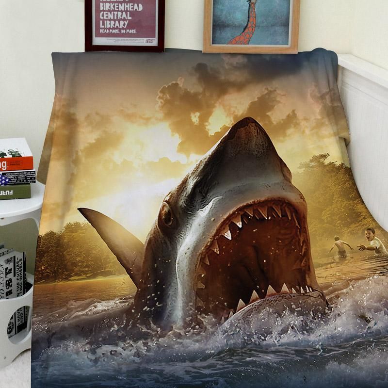 Great White Shark CLA2810001F Sherpa Fleece Blanket