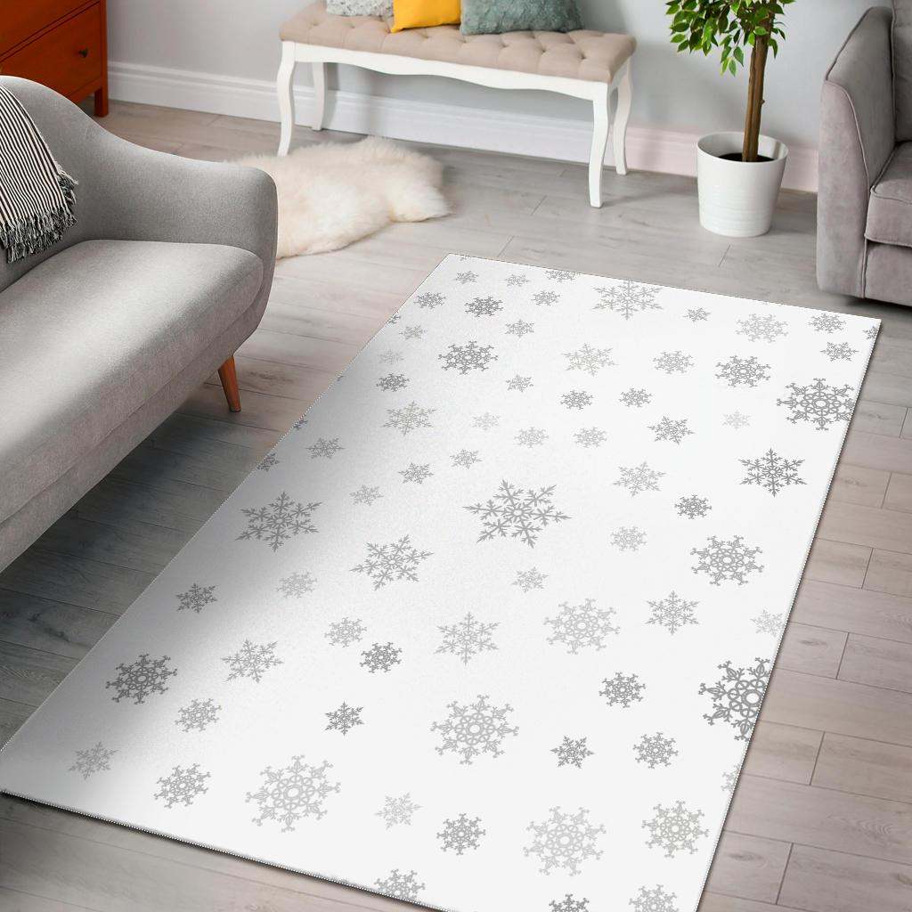 Snowflake pattern white background CLA2810436R Rug