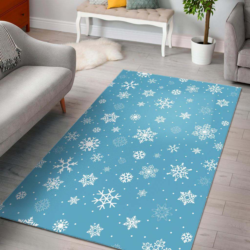 Snowflake pattern blue background CLA2810433R Rug