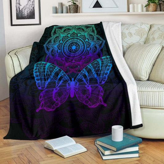 Butterfly Mandala CLA3110033F Sherpa Fleece Blanket