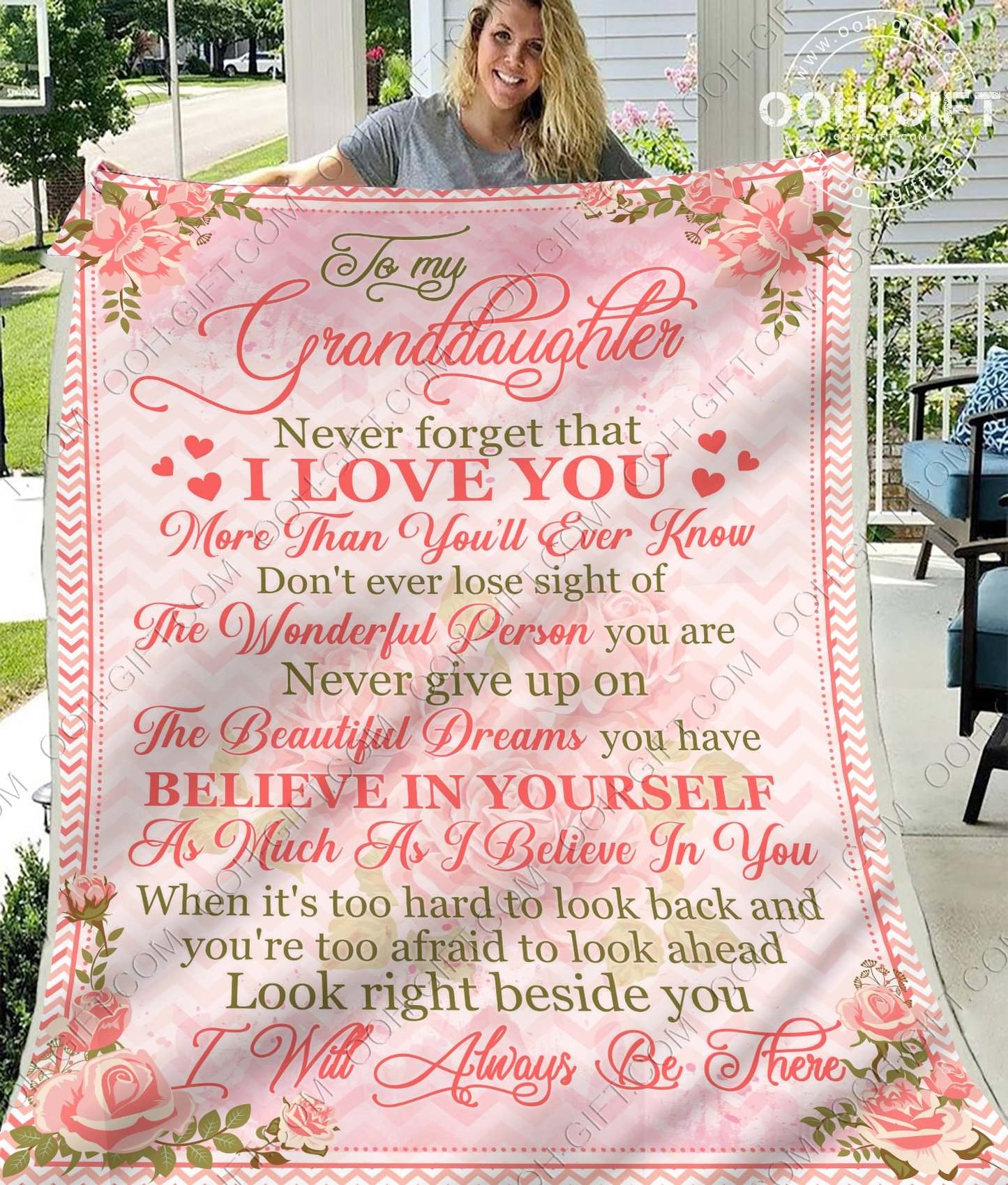 Granddaughter Always Beside You CLA01110294F Sherpa Fleece Blanket