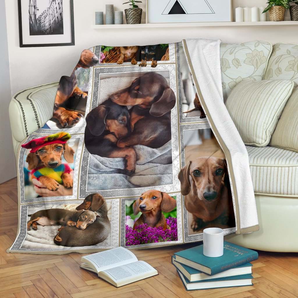 DACHSHUND CLA01110468F Sherpa Fleece Blanket