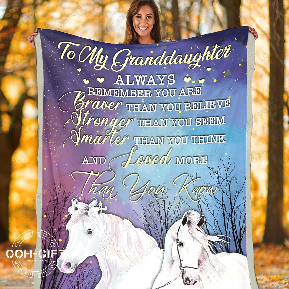 Granddaughter You Are Braver CLA01110255F Sherpa Fleece Blanket