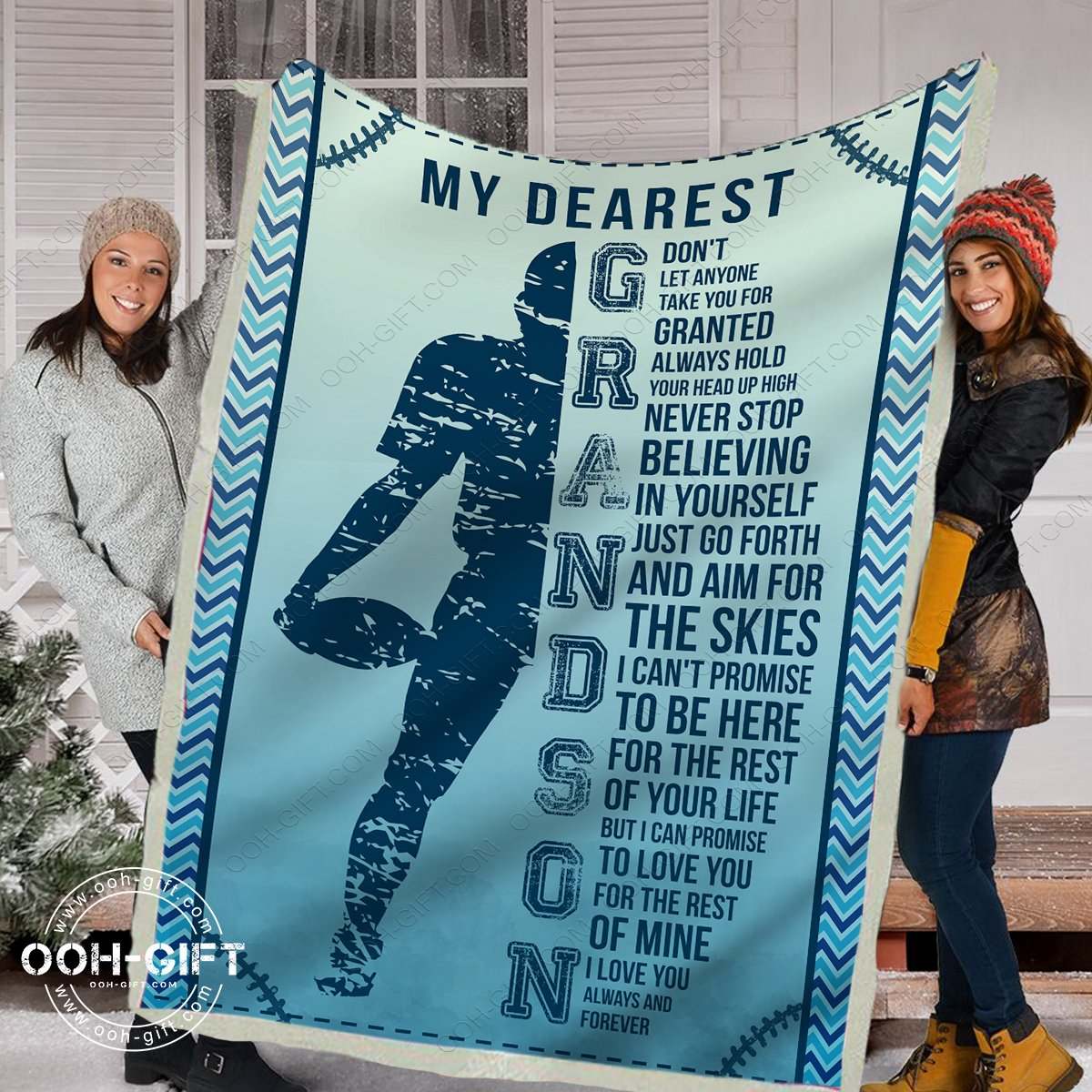 Grandson Dearest Grandson CLA01110364F Sherpa Fleece Blanket