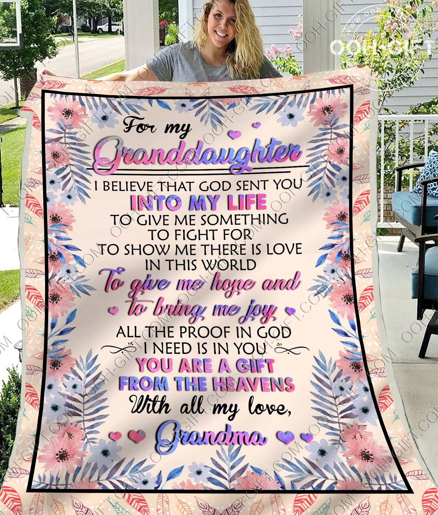 Granddaughter You Are A Gift CLA01110162F Sherpa Fleece Blanket