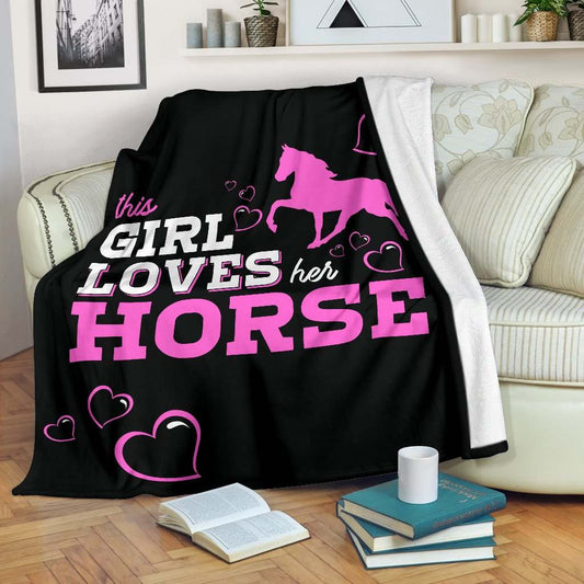 This Girl Loves Her Horse CLA01111090F Sherpa Fleece Blanket