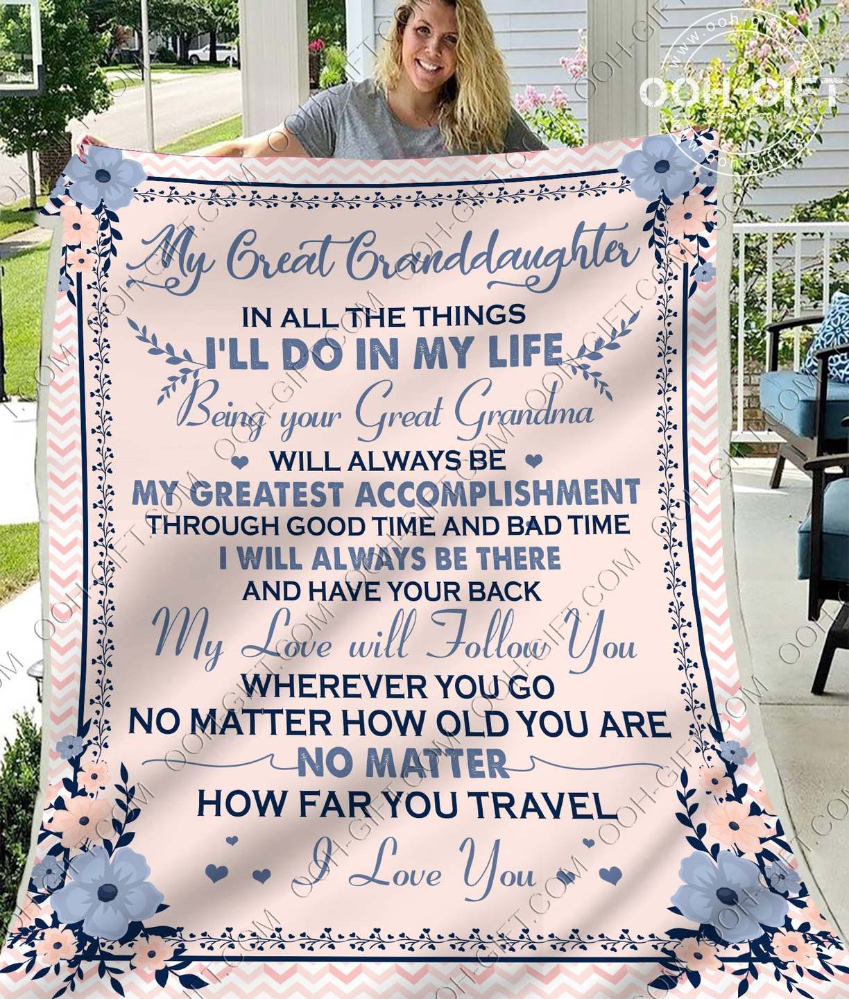 Great Granddaughter My Love Will Follow You CLA01110439F Sherpa Fleece Blanket