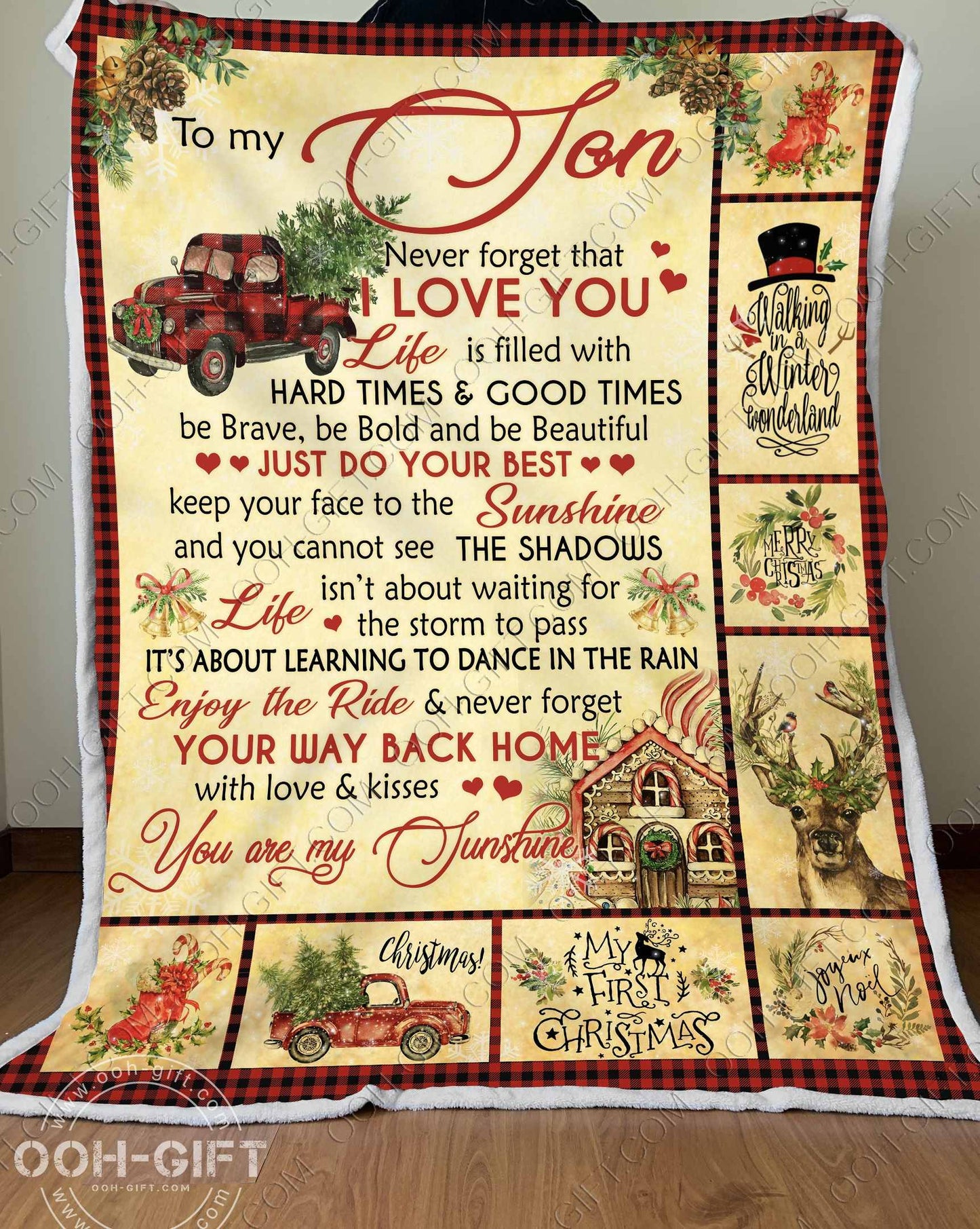 Son Xmas You Are My Sunshine CLA01110067F Sherpa Fleece Blanket