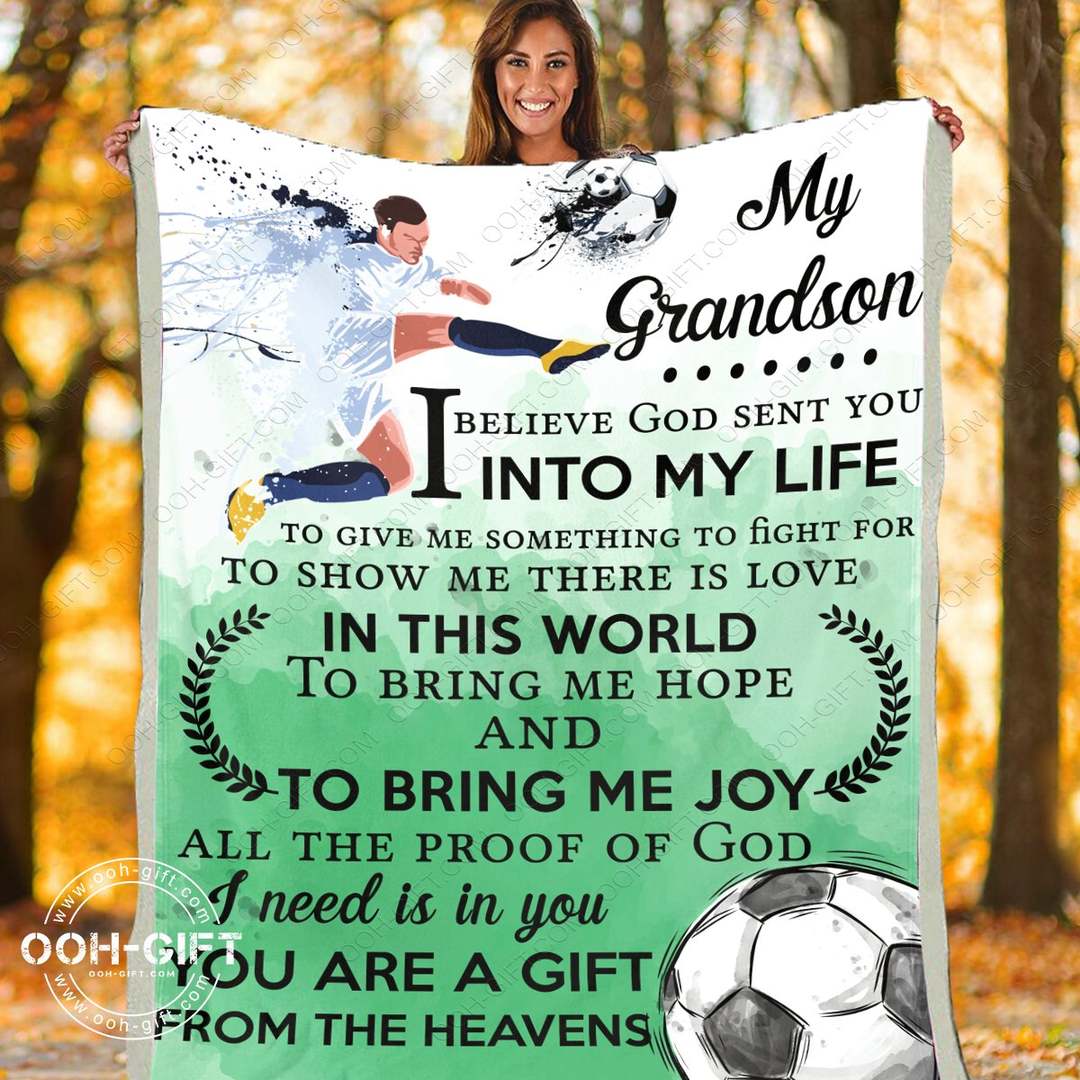 Grandson My Football Grandson CLA01110450F Sherpa Fleece Blanket