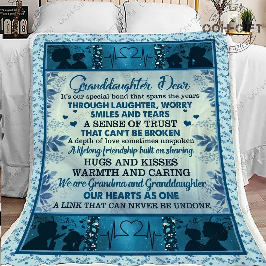 Granddaughter Our Hearts As One CLA01110413F Sherpa Fleece Blanket