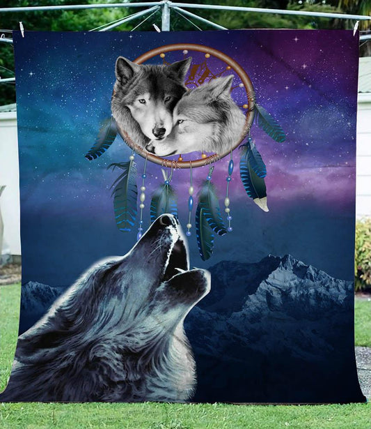 Howling wolves CLA0411314F Sherpa Fleece Blanket