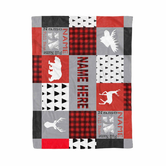 Buffalo Plaid Personalized Baby CLA0411171F Sherpa Fleece Blanket