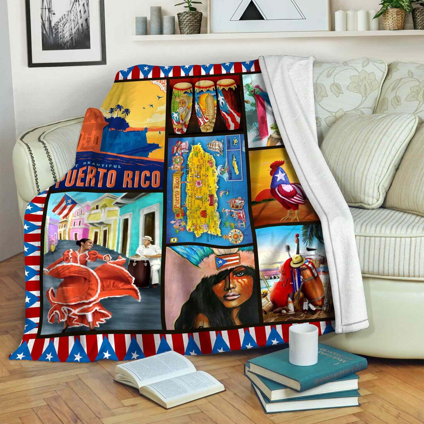 Puerto Rico CLA07110320F Sherpa Fleece Blanket