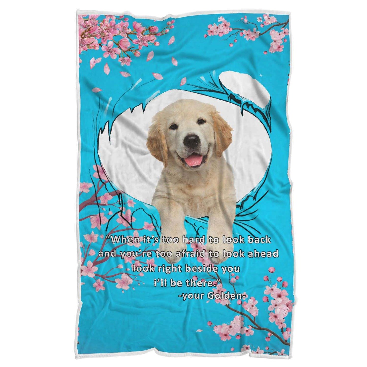 golden retriever beside you CLA07110117F Sherpa Fleece Blanket