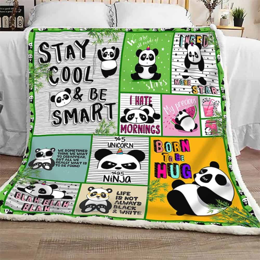 Cute Panda CLA07111195F Sherpa Fleece Blanket