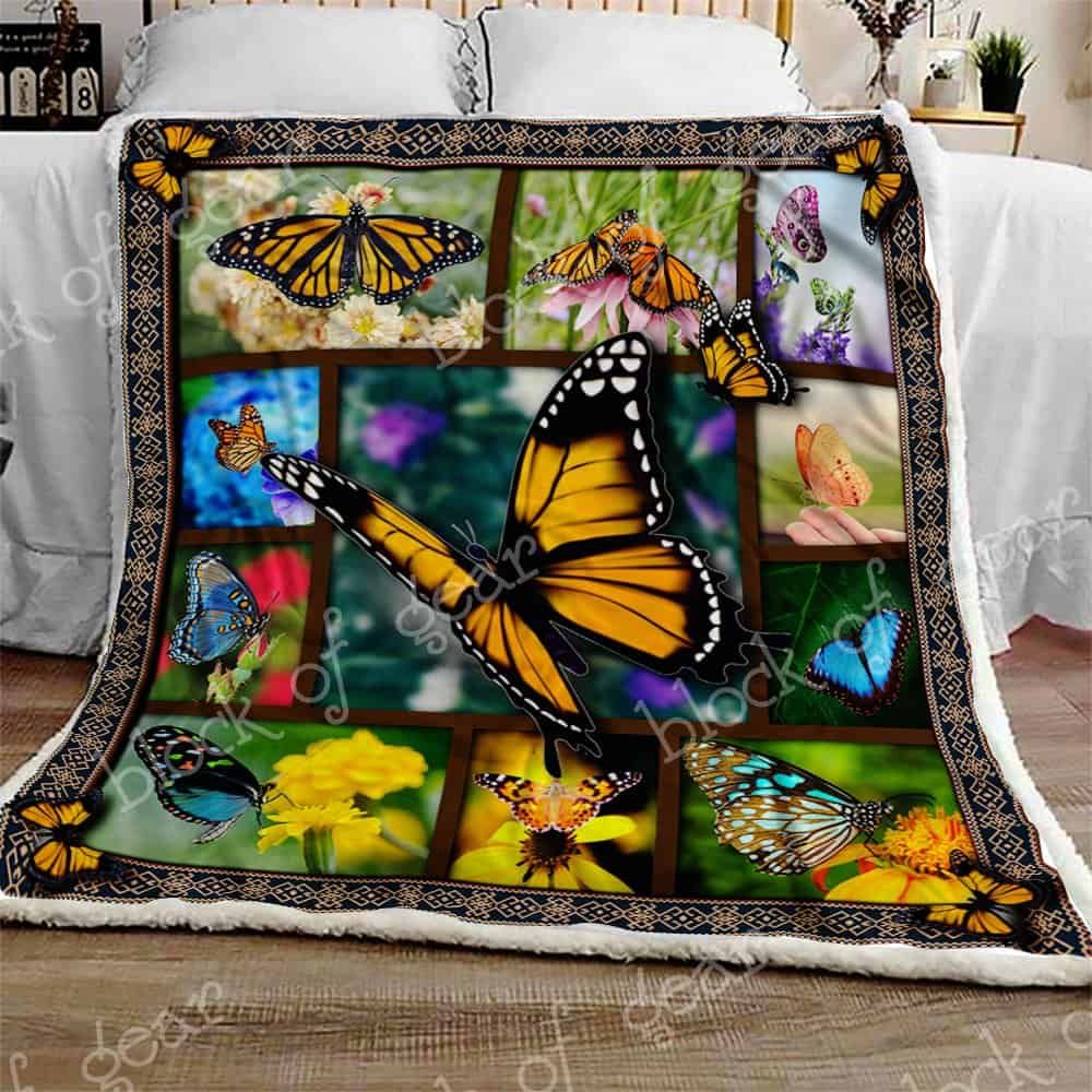 Butterflies CLA07110817F Sherpa Fleece Blanket