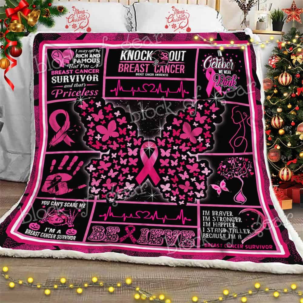 I m A Breast Cancer Survivor CLA07110848F Sherpa Fleece Blanket