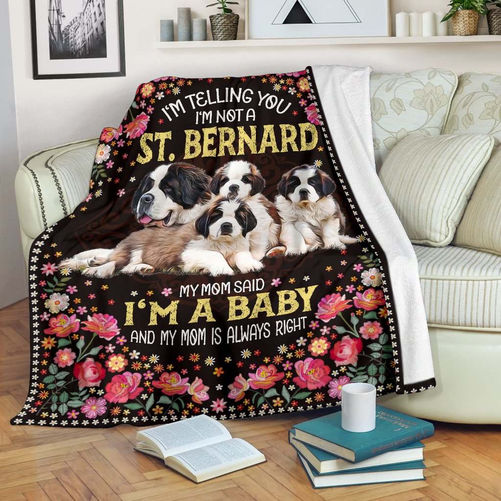 st bernard i am baby CLA07110136F Sherpa Fleece Blanket