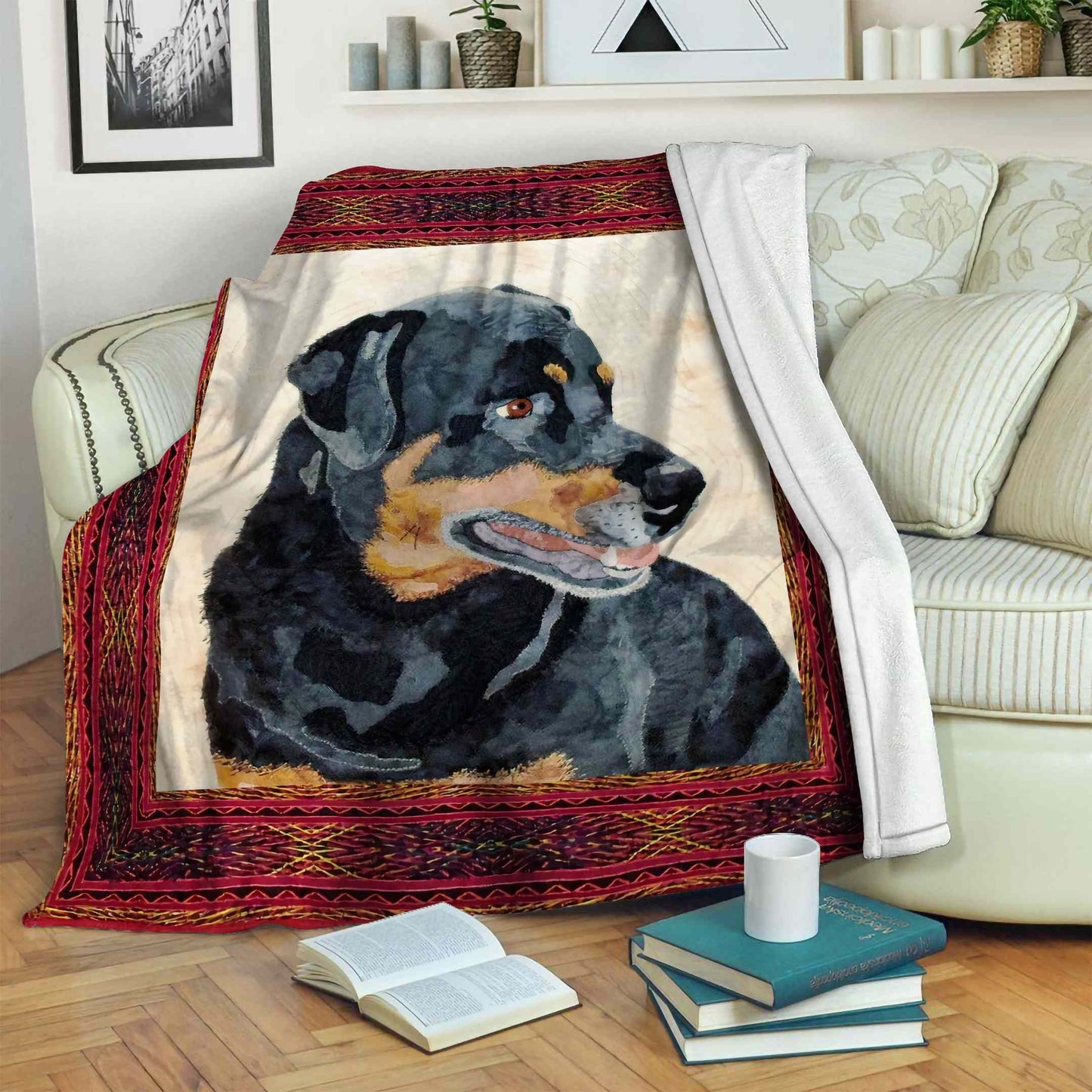 Rottweiler CLA07110256F Sherpa Fleece Blanket