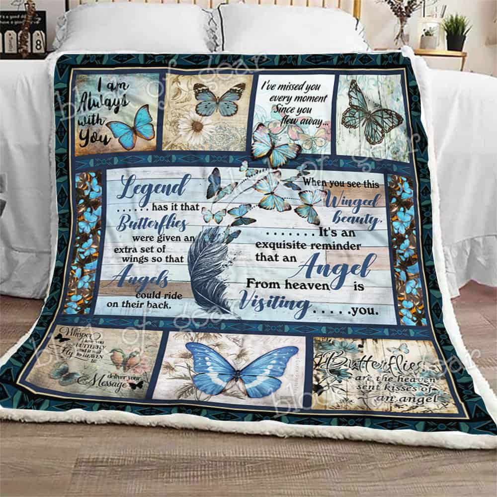 Butterfly Angel From Heaven CLA07110879F Sherpa Fleece Blanket