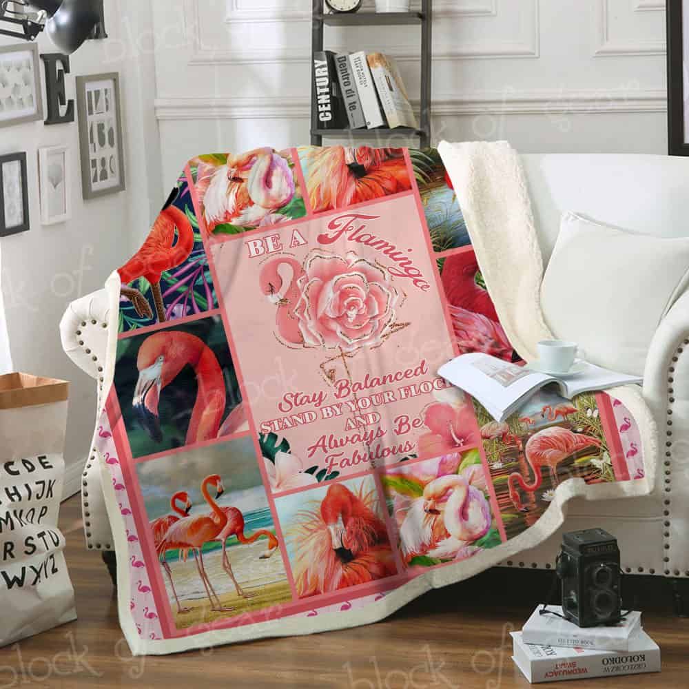 Be A Flamingo CLA07110760F Sherpa Fleece Blanket