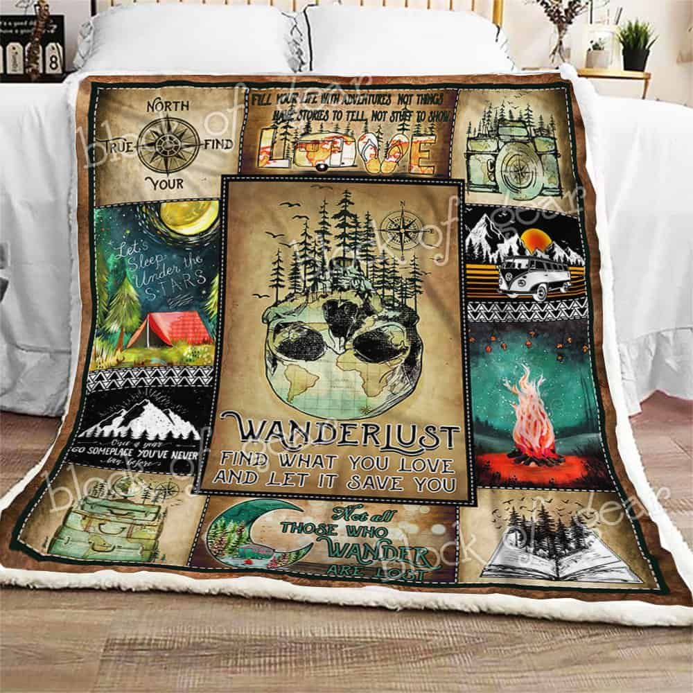 Wanderlust CLA07110724F Sherpa Fleece Blanket