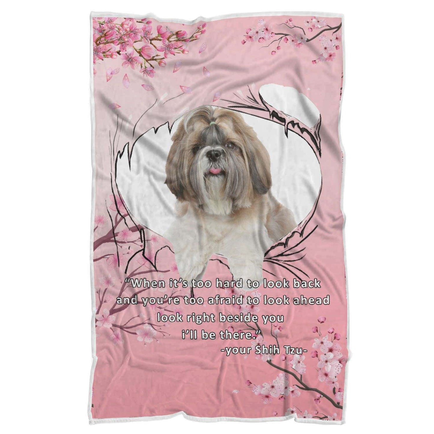 shih tzu beside you CLA07110097F Sherpa Fleece Blanket