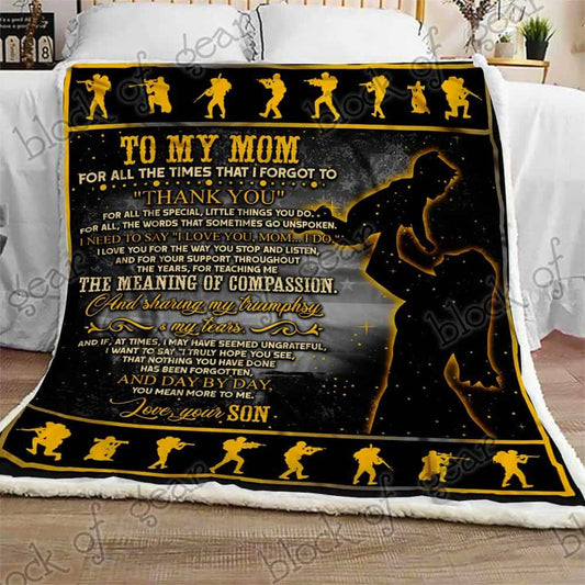 To My Mom Thank You CLA07110560F Sherpa Fleece Blanket