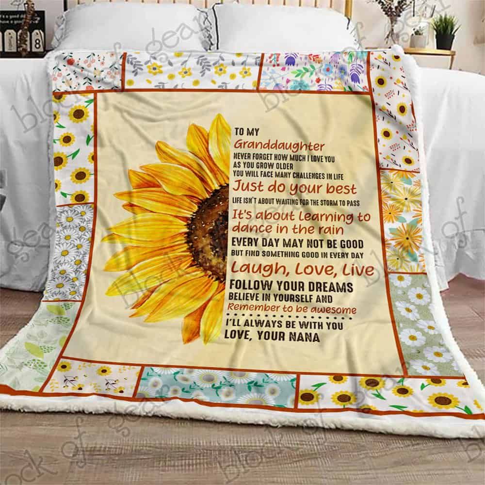 My Sunshine Granddaughter Love Nana CLA07110771F Sherpa Fleece Blanket