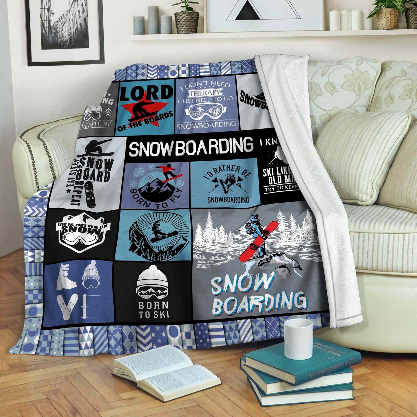 Snowboarding CLA07110430F Sherpa Fleece Blanket