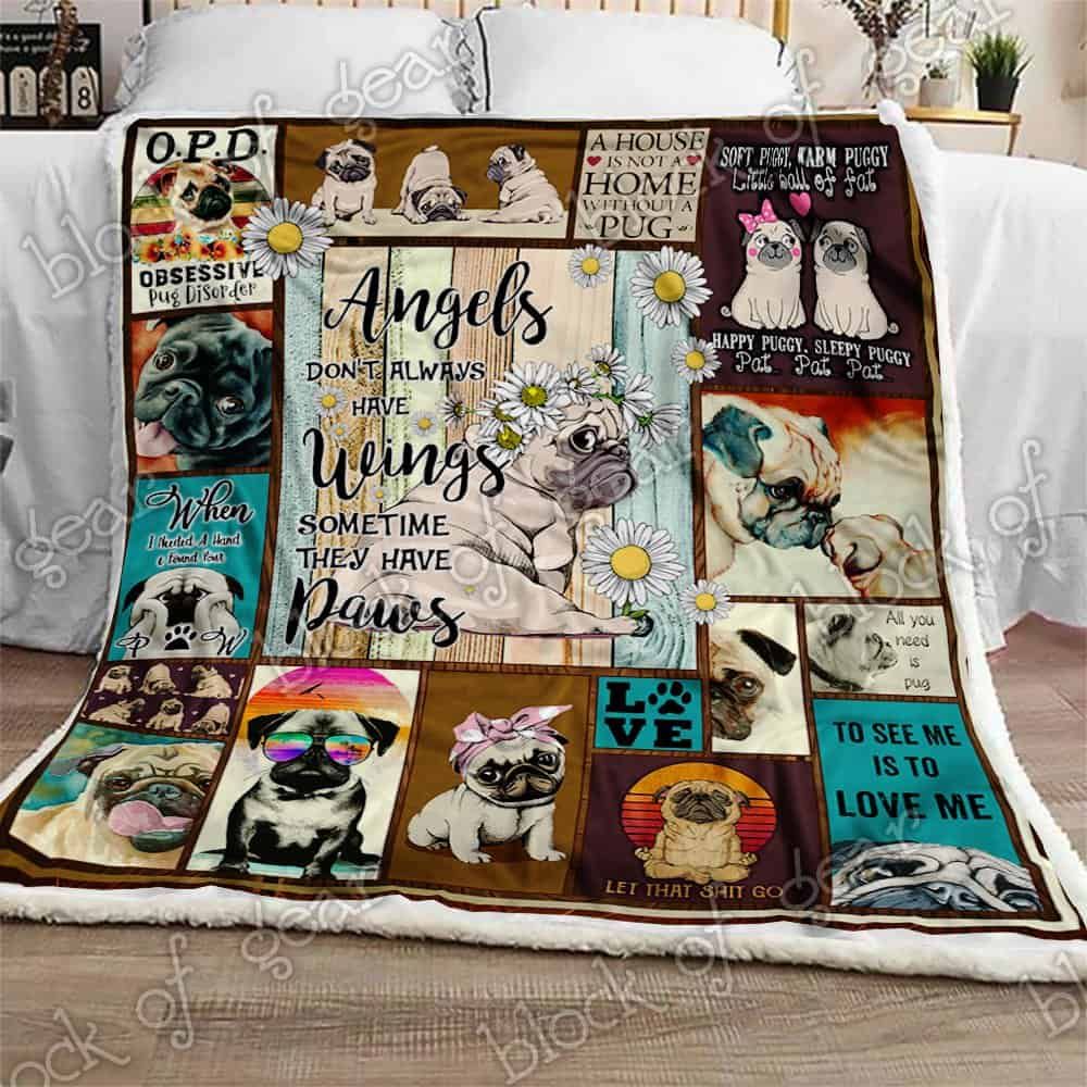 All You Need Is Pug CLA07110663F Sherpa Fleece Blanket