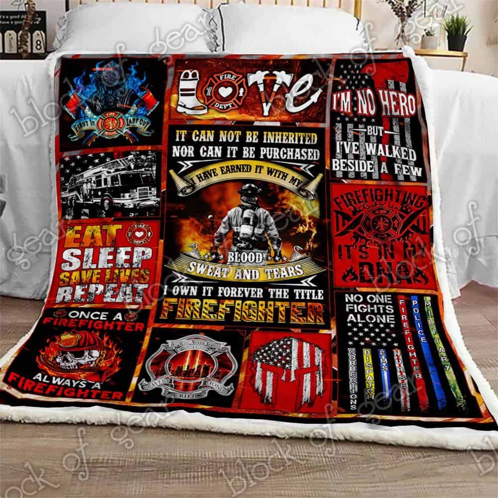 Forever The Title Firefighter CLA07111020F Sherpa Fleece Blanket