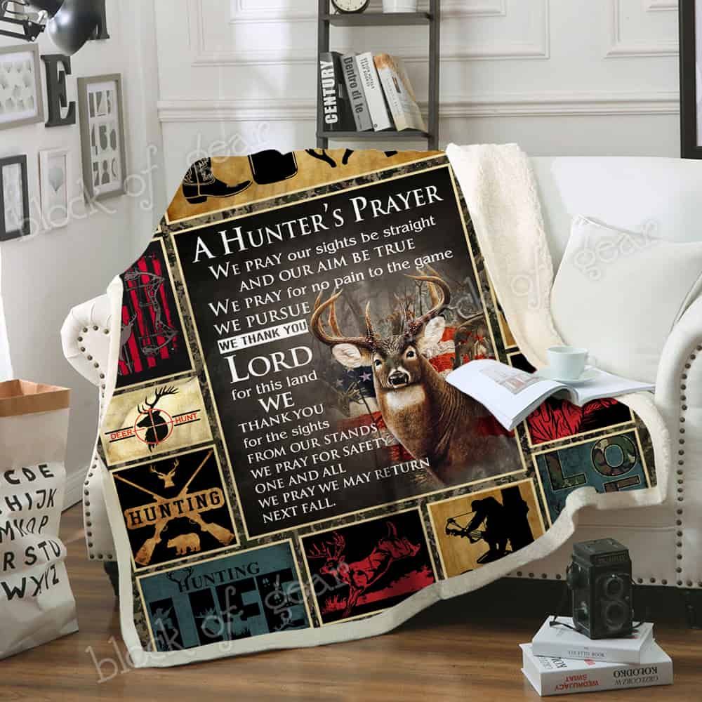 A Hunters Prayer CLA07111010F Sherpa Fleece Blanket