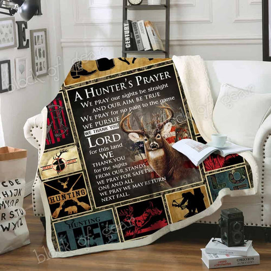 A Hunters Prayer CLA07111010F Sherpa Fleece Blanket