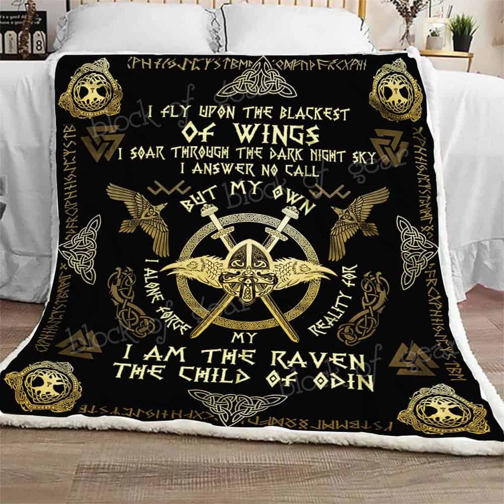 Raven The Child Of Odin CLA08110562F Sherpa Fleece Blanket