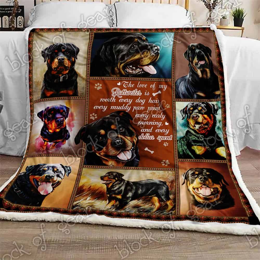 Love Of Rottweiler CLA08110191F Sherpa Fleece Blanket