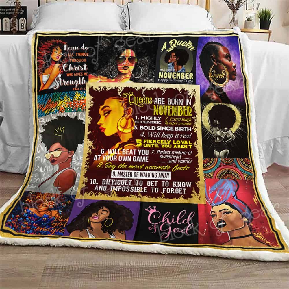 Queens Are Born In November CLA08110514F Sherpa Fleece Blanket