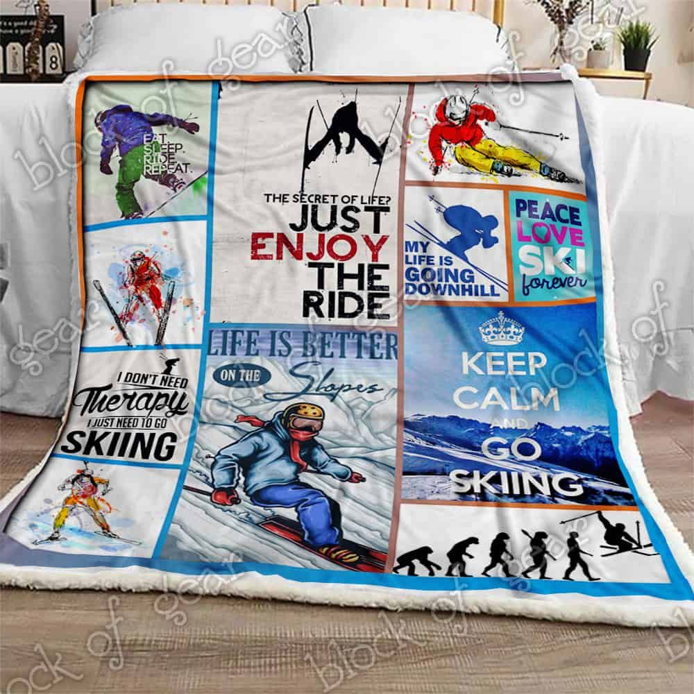 Skiing Life Is Better On The Slopes CLA08110153F Sherpa Fleece Blanket