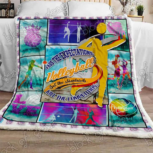 Volleyball Girl Try To Keep Up CLA08110812F Sherpa Fleece Blanket