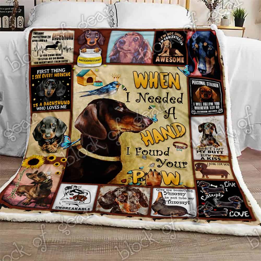 Dachshund Angel CLA08110817F Sherpa Fleece Blanket