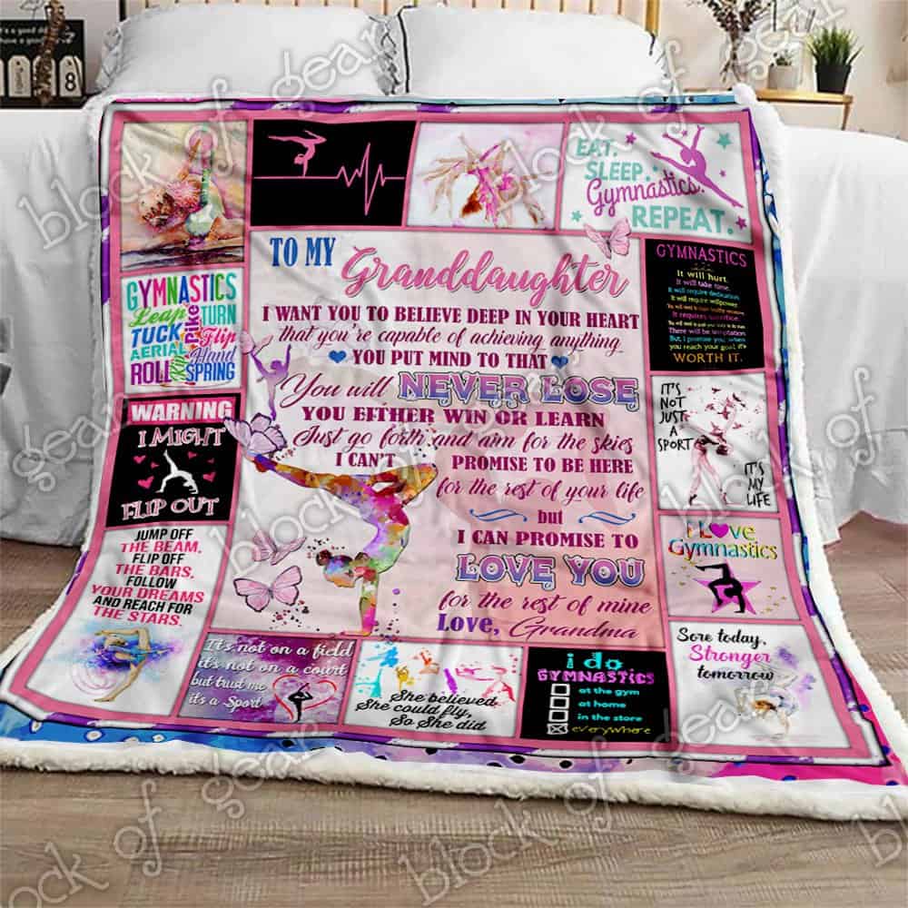 My Granddaughter I Love You Grandma Gymnastics CLA08110299F Sherpa Fleece Blanket